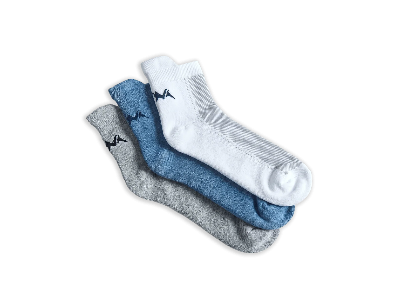 Ankle Length Comfort Socks : White-Blue-Grey (Pack of 3) - Image 8