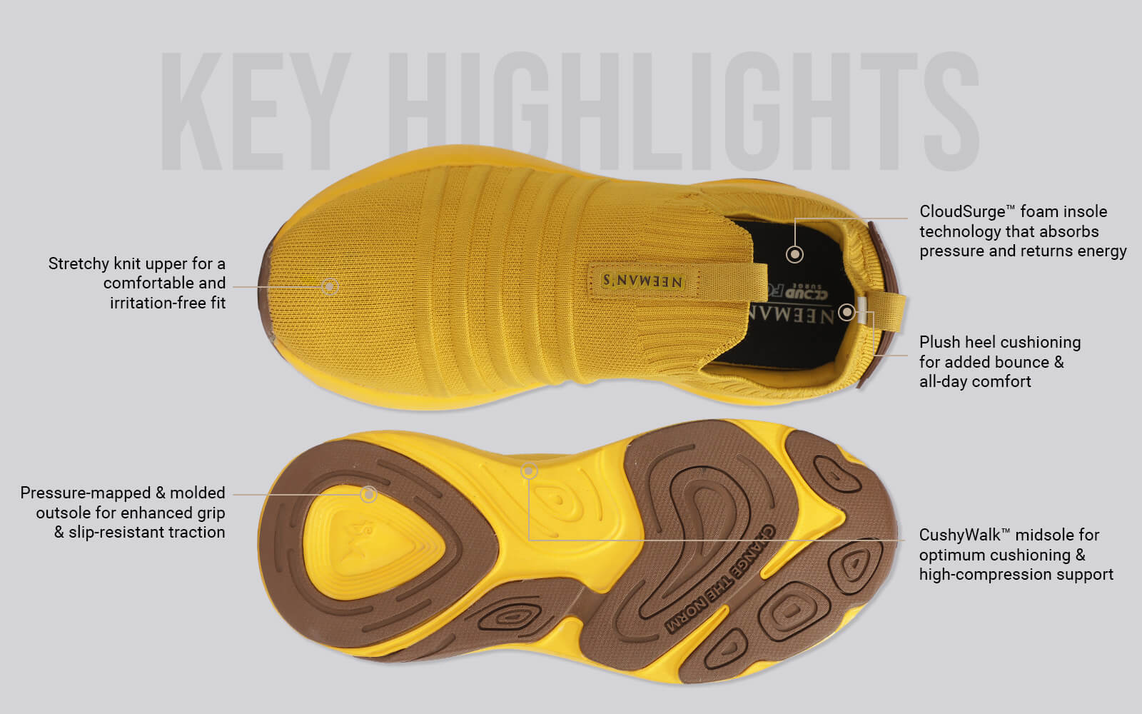 Begin Walk Breeze For Men : Yellow - Image 3