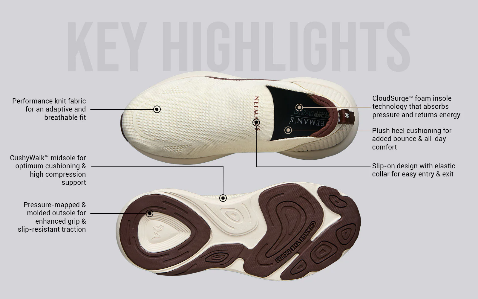 Begin Walk Ease For Men : Ivory - Image 4