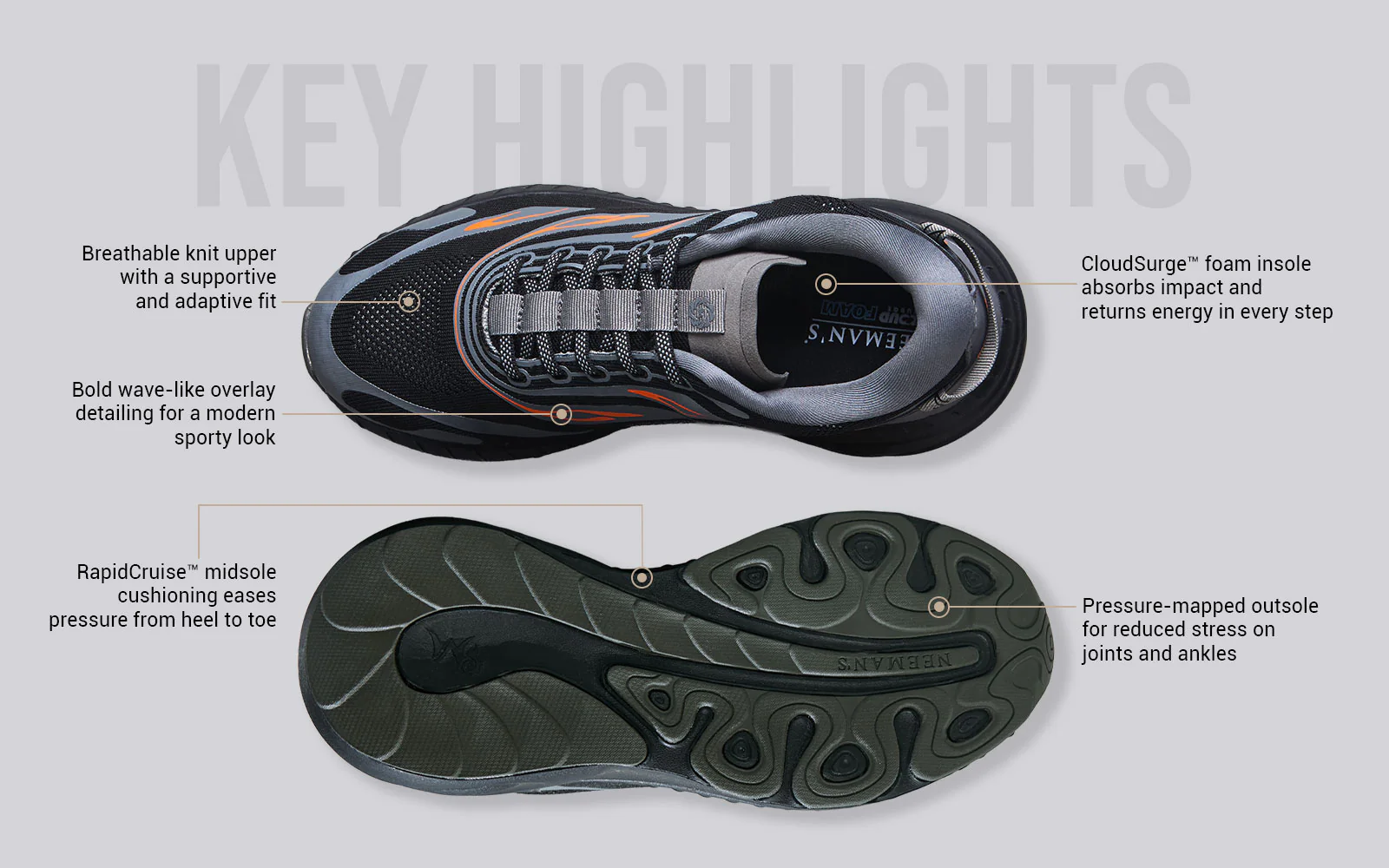 Begin Walk Flames For Men : Black - Image 3