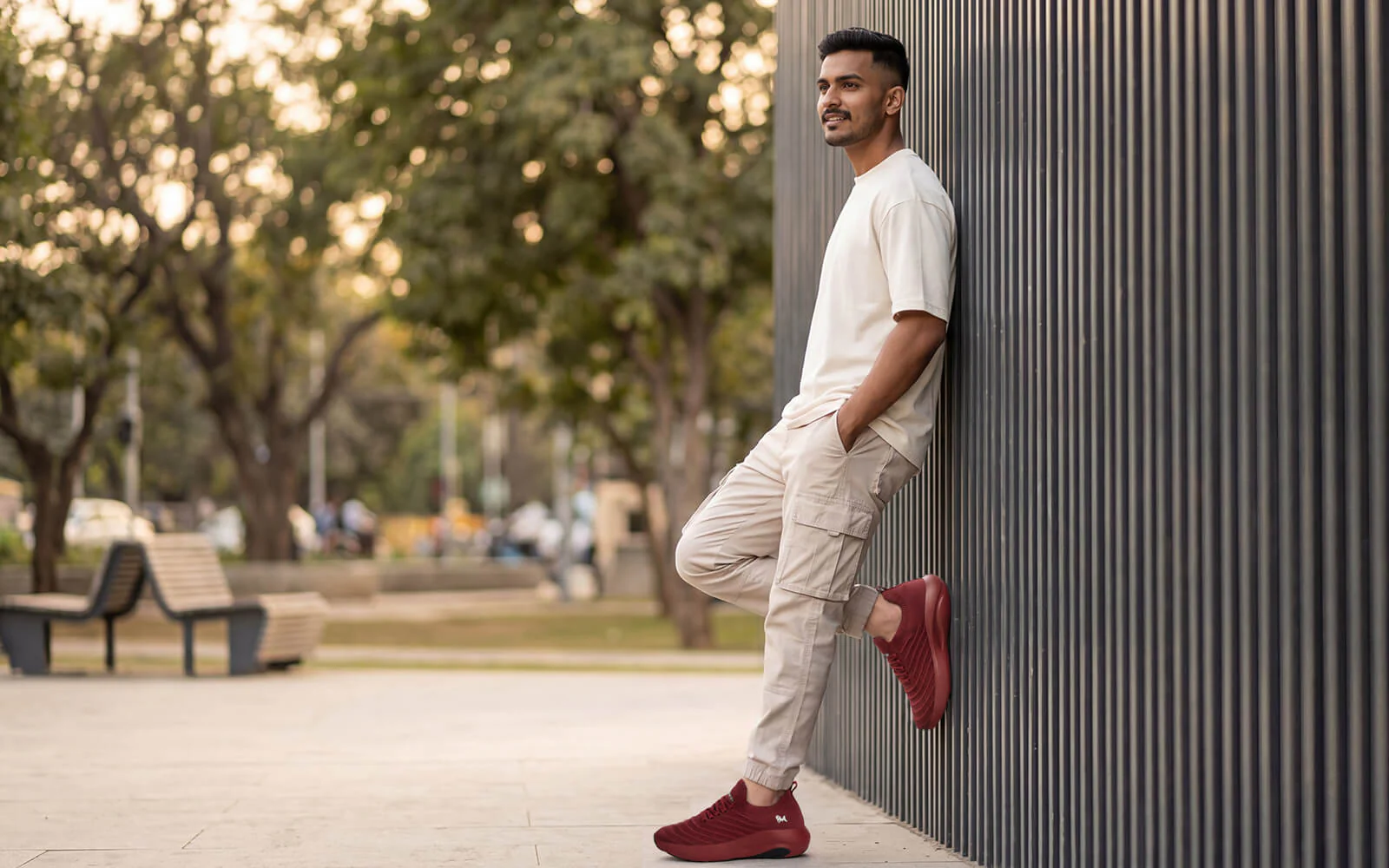 Begin Walk Glide For Men : Maroon - Image 8