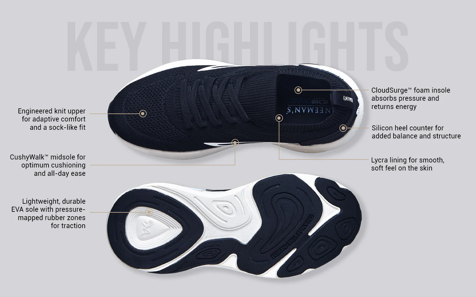 Begin Walk Lite For Men : Black - Image 4