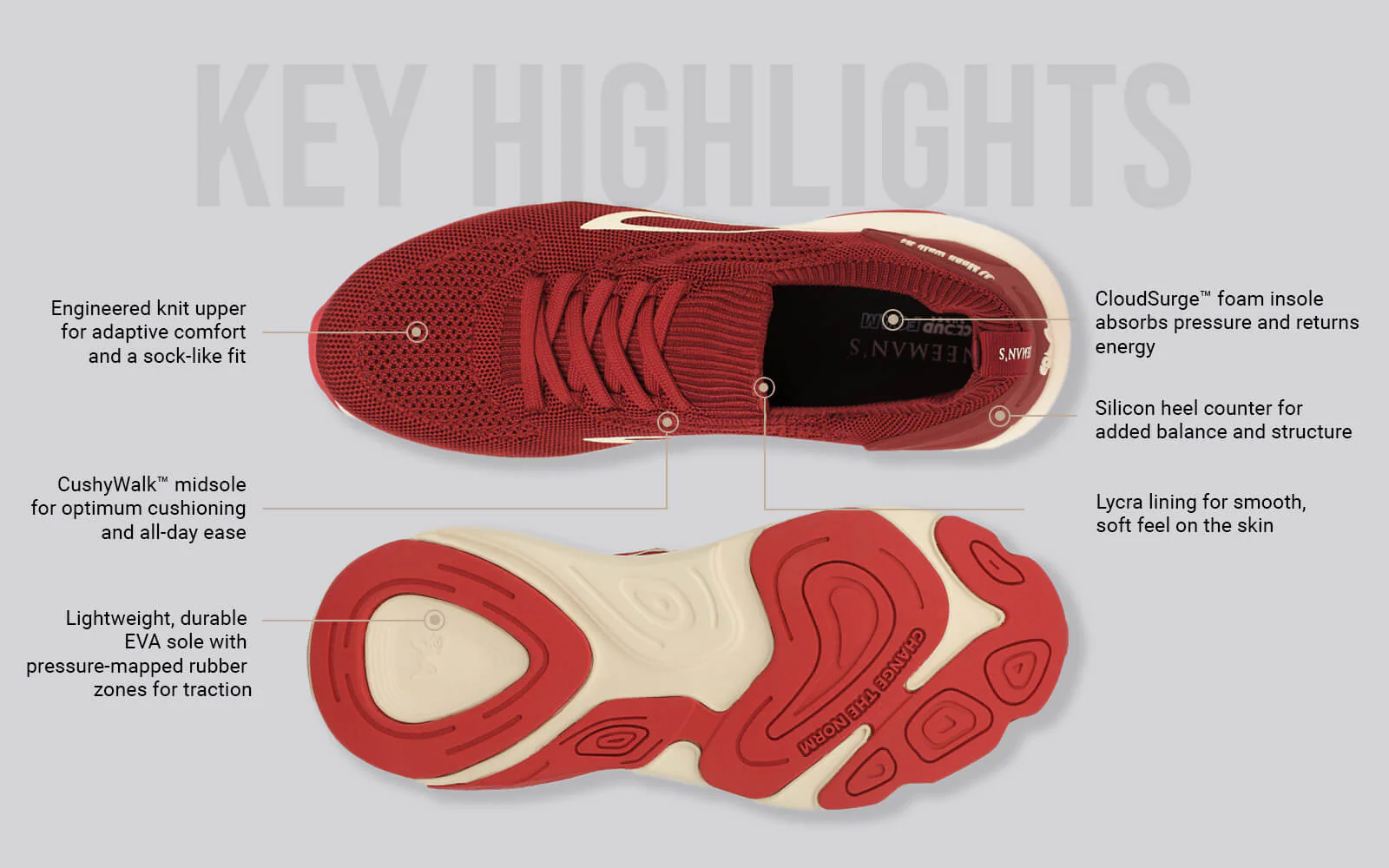 Begin Walk Lite For Men : Red - Image 3
