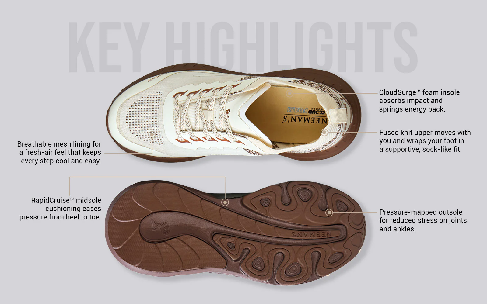 Begin Walk Pulse For Men : Ivory Brown - Image 4