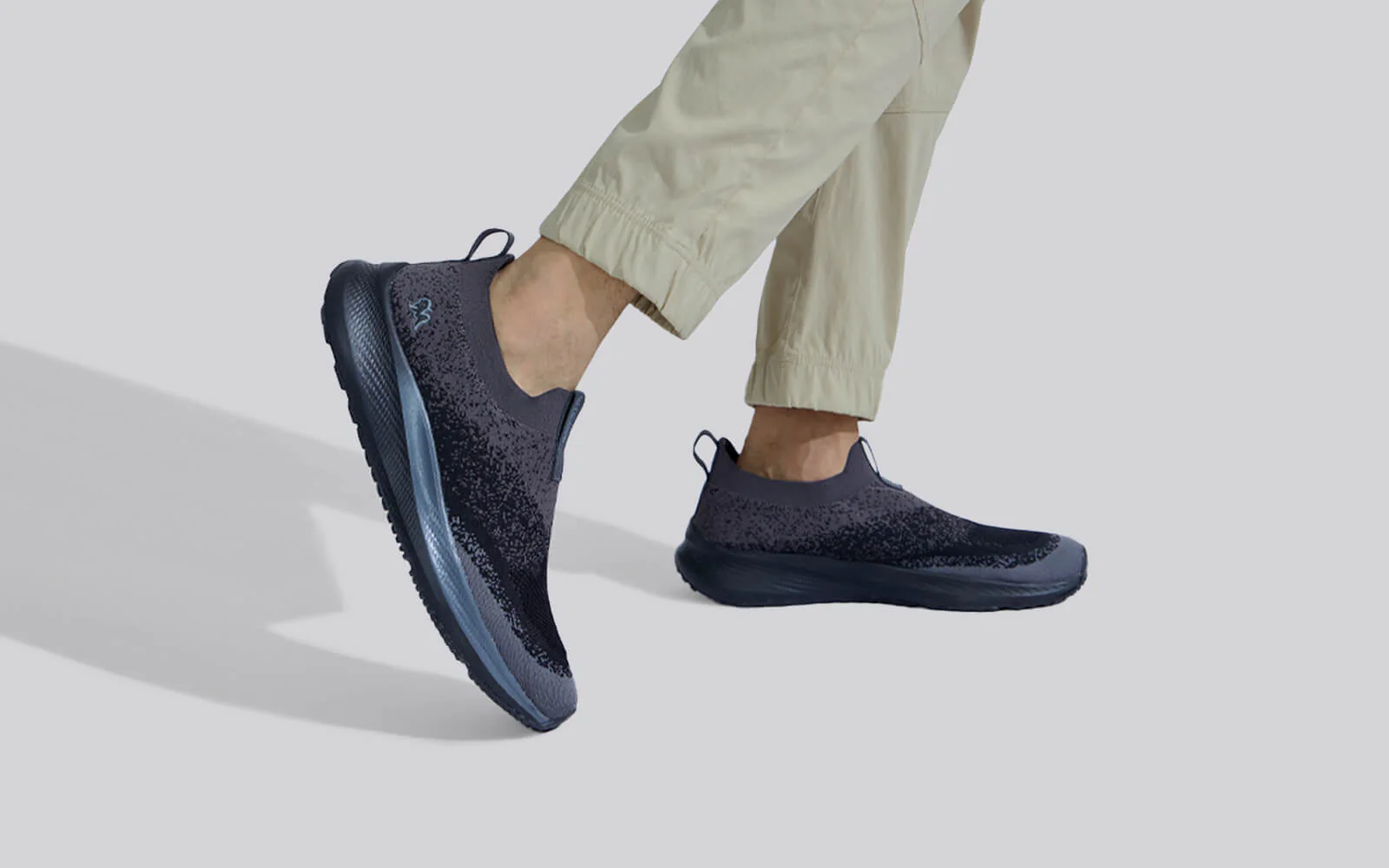 Blend Knit Slip Ons : Black-Grey - Image 10