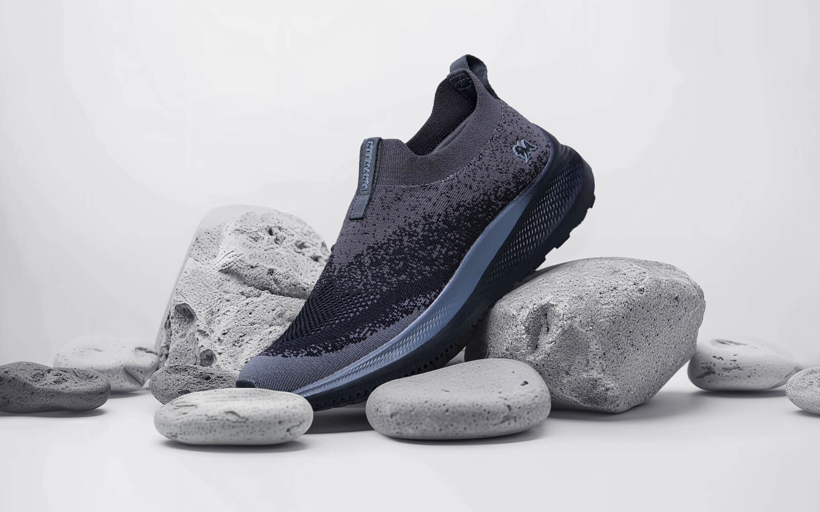 Blend Knit Slip Ons : Black-Grey - Image 12