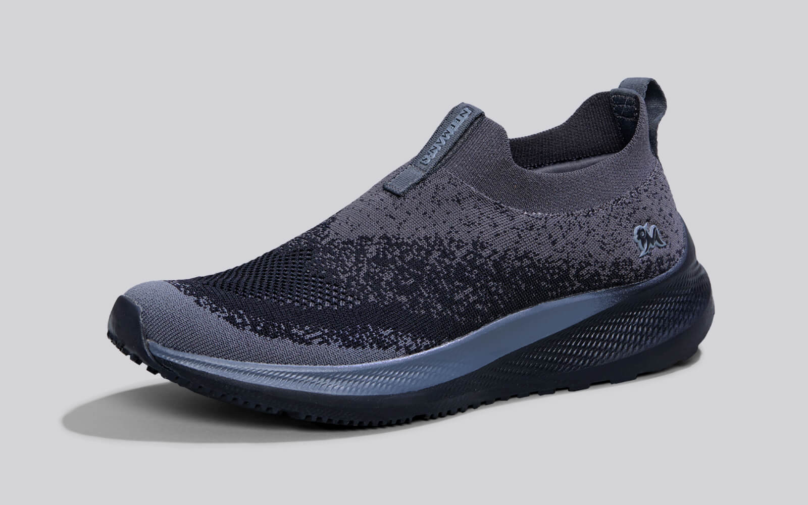 Blend Knit Slip Ons : Black-Grey - Image 3