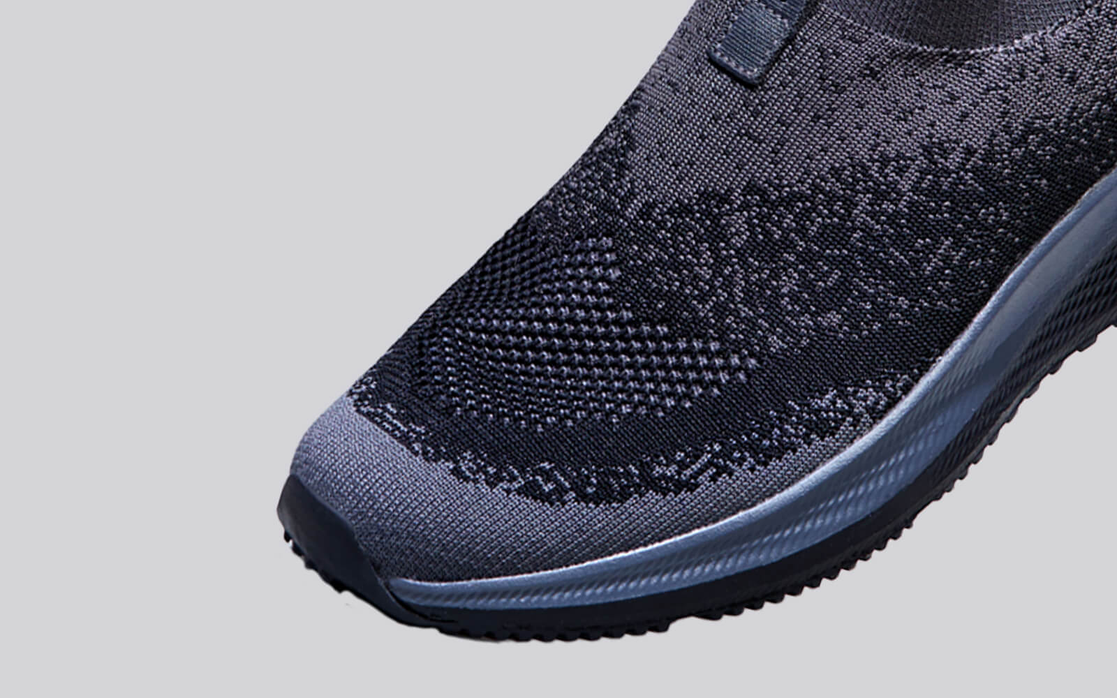 Blend Knit Slip Ons : Black-Grey - Image 9