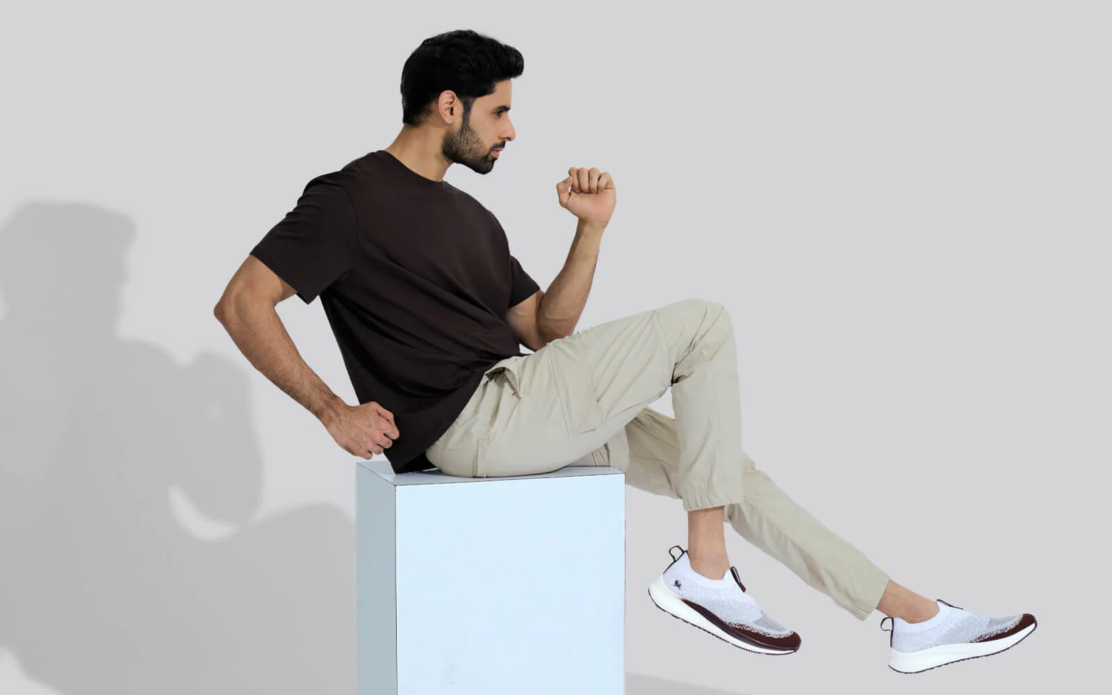 Blend Knit Slip Ons : Ivory-Brown - Image 11