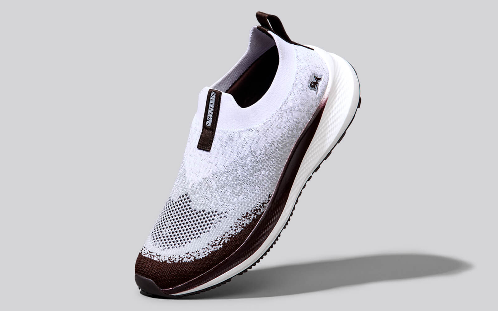 Blend Knit Slip Ons : Ivory-Brown - Image 2