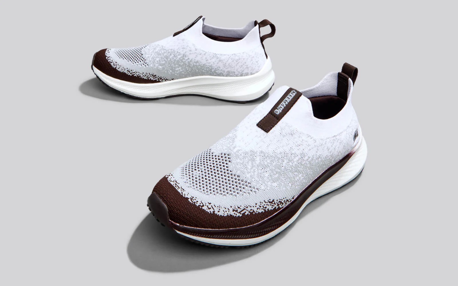 Blend Knit Slip Ons : Ivory-Brown - Image 8
