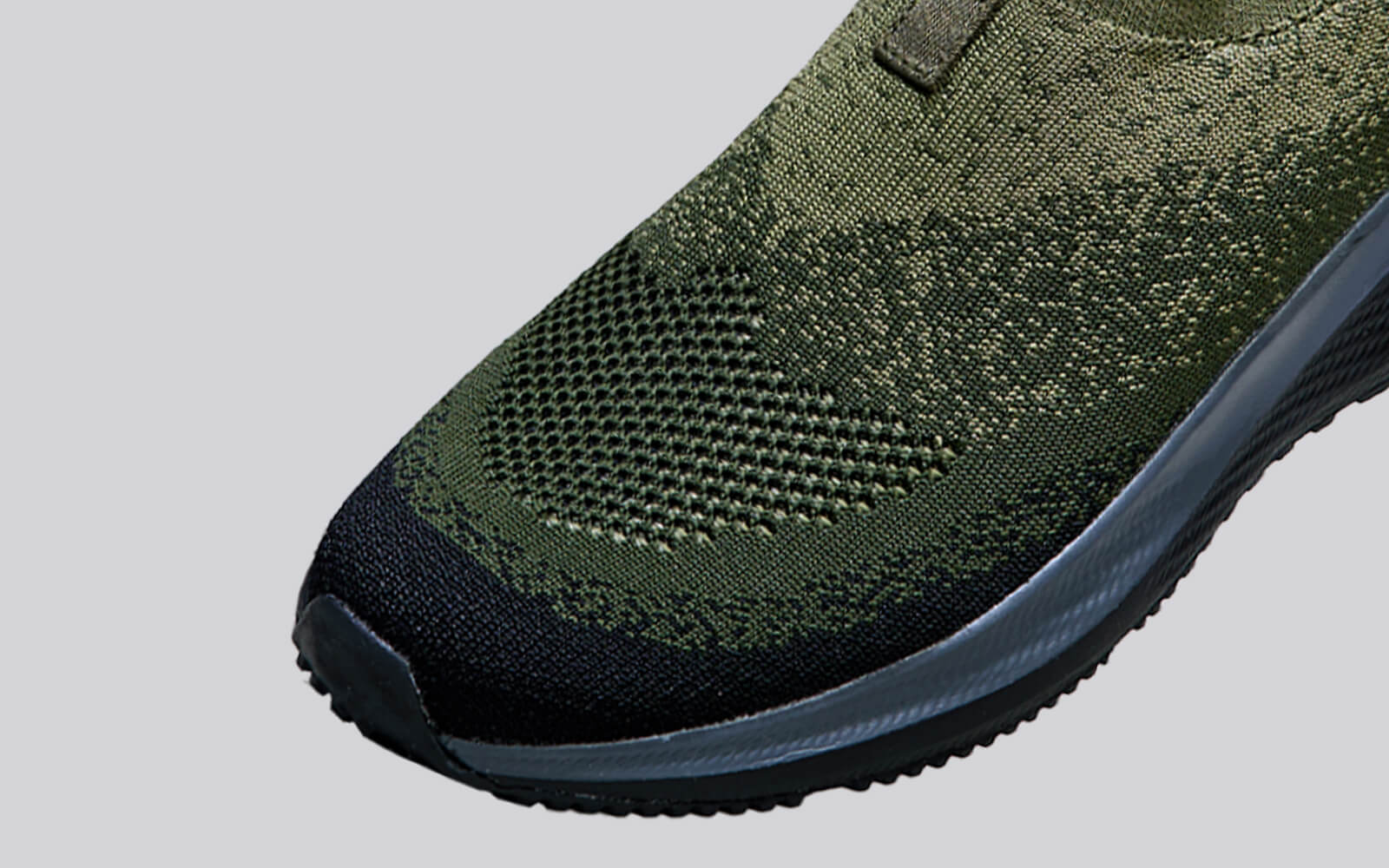 Blend Knit Slip Ons : Olive-Black - Image 12