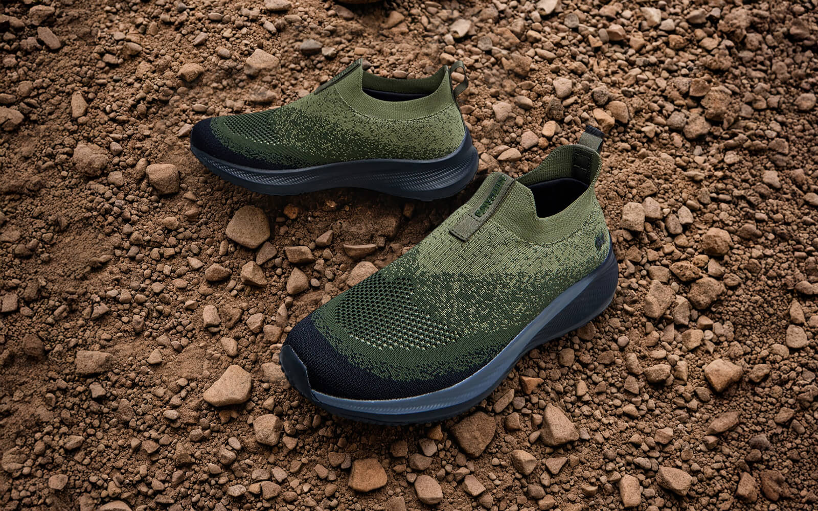 Blend Knit Slip Ons : Olive-Black - Image 5