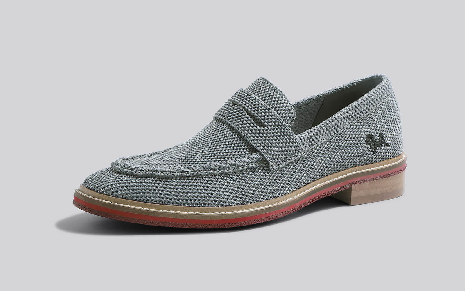 Block Heel Loafers : Grey - Image 3