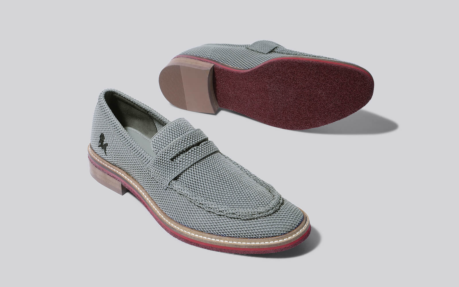 Block Heel Loafers : Grey - Image 8