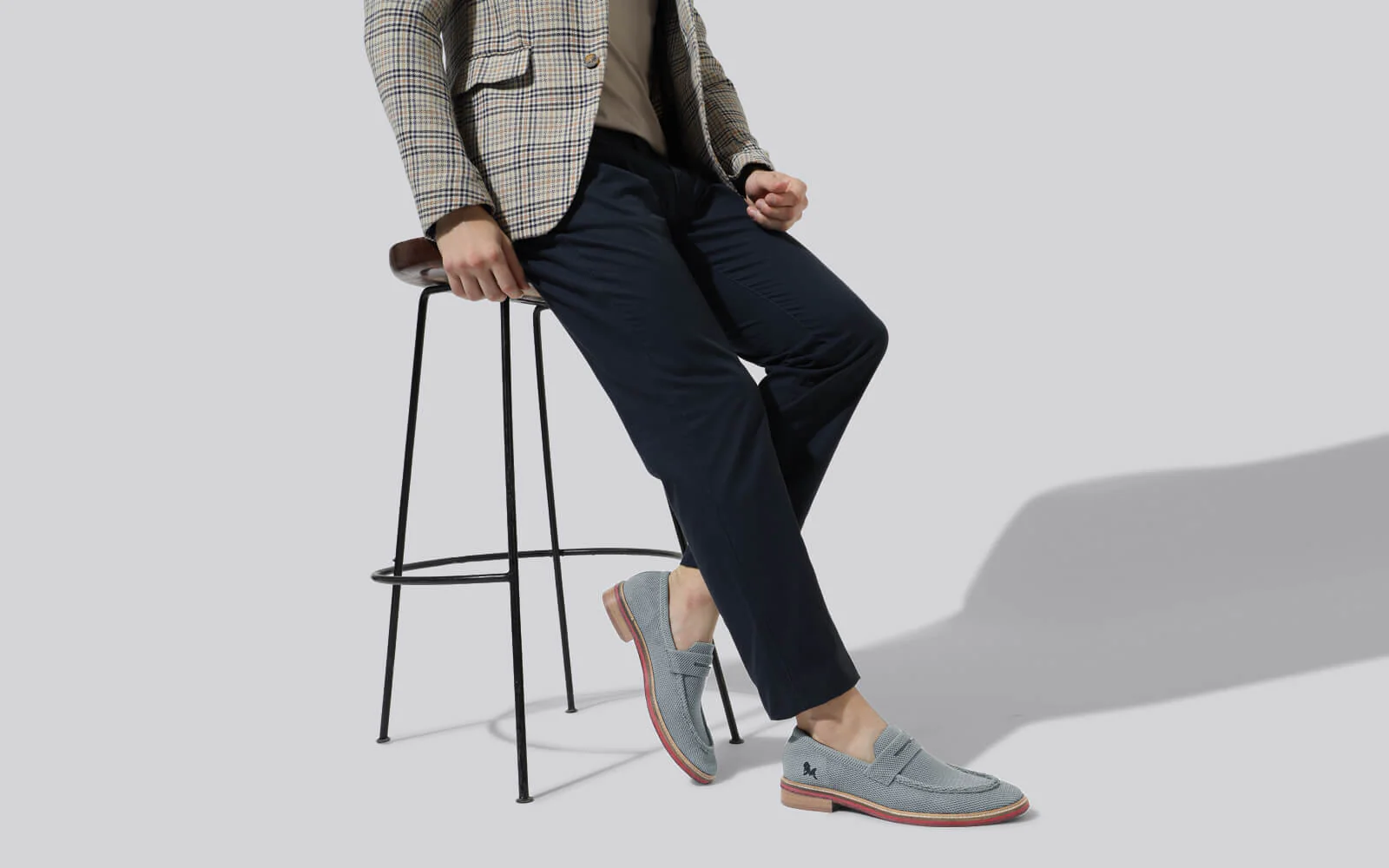 Block Heel Loafers : Grey - Image 9
