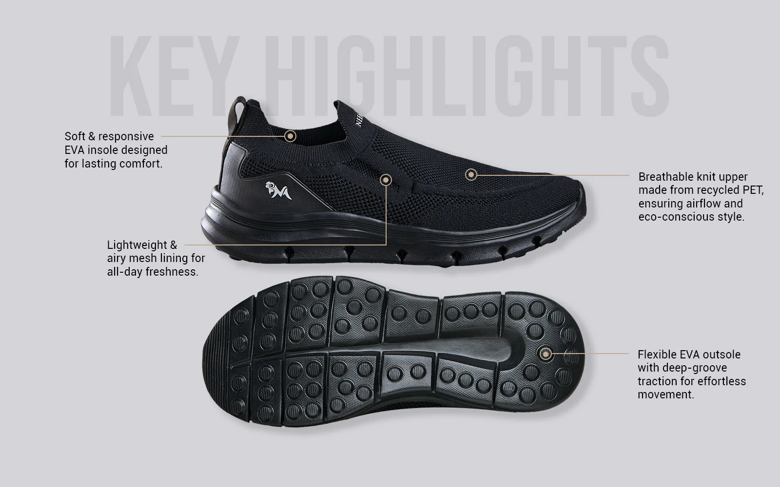 Breathe Ease Slip Ons : Black - Image 4