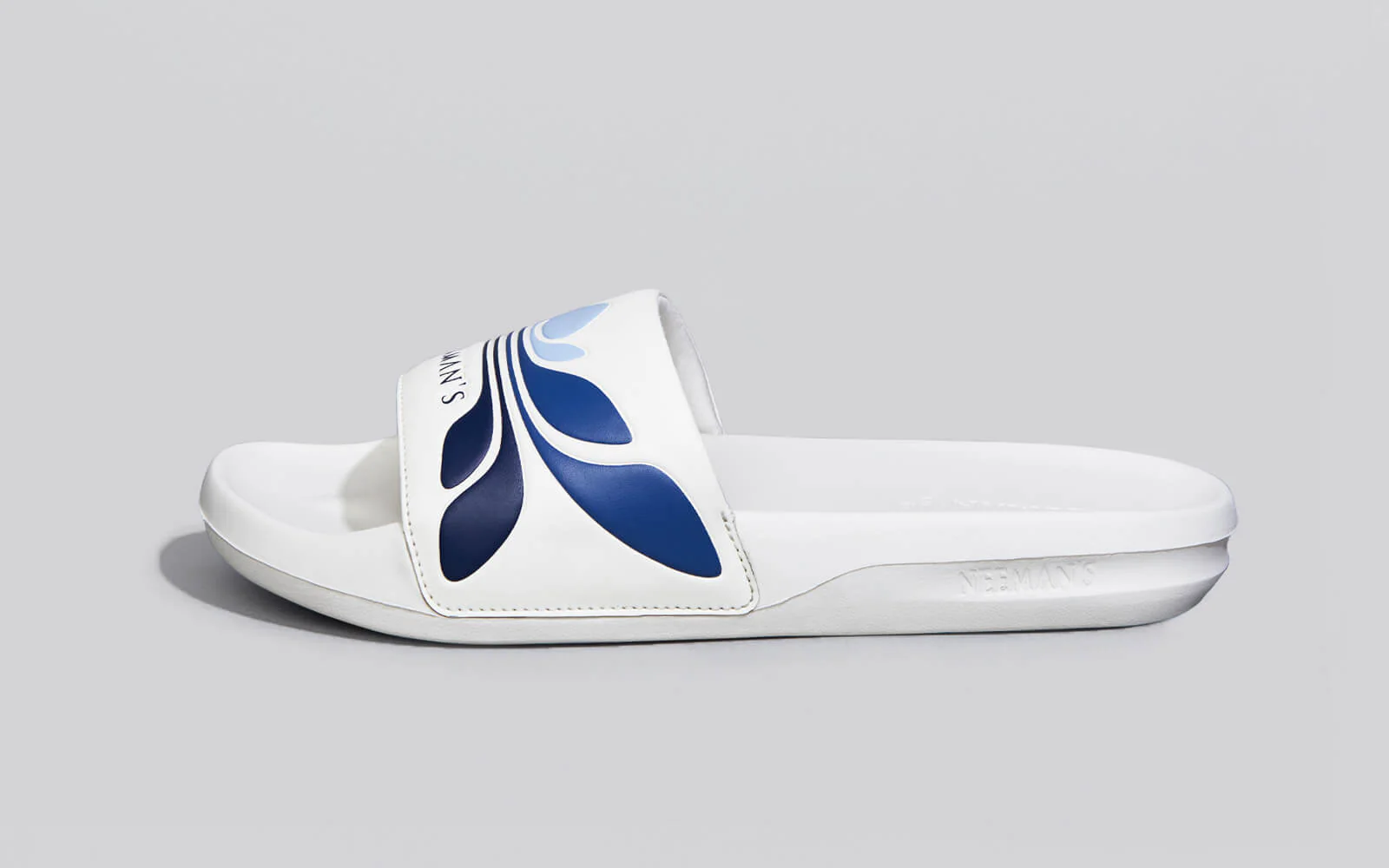 Breather Slides (Men Exclusive) : White-Blue - Image 2