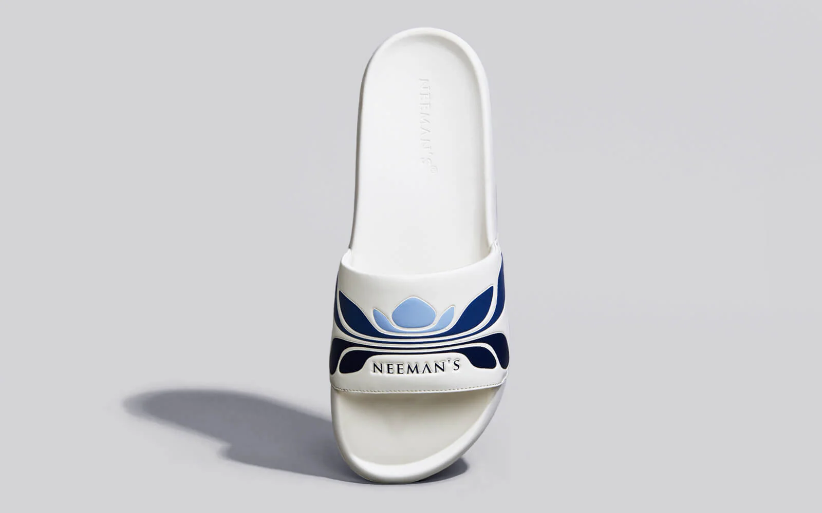 Breather Slides (Men Exclusive) : White-Blue - Image 3
