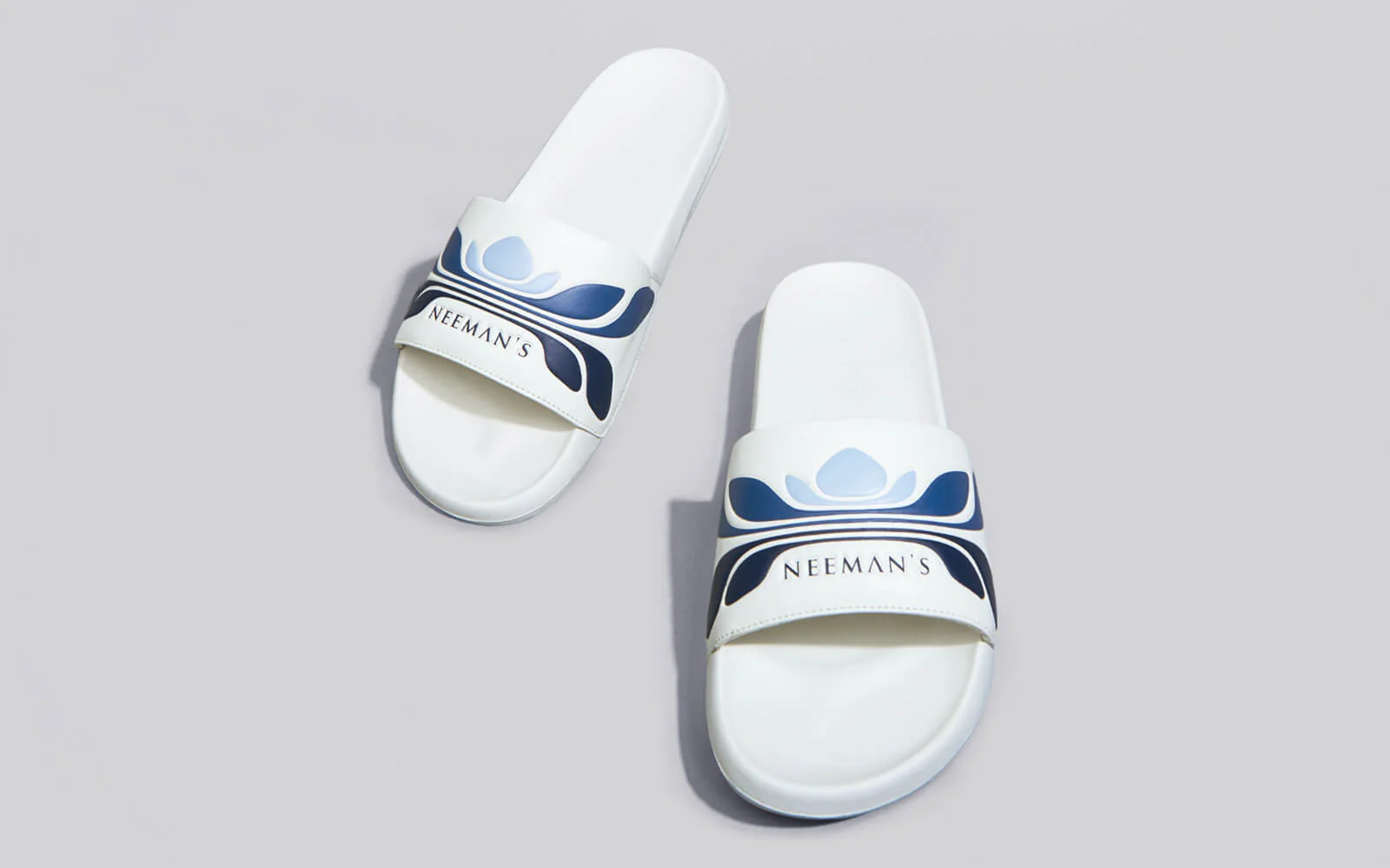 Breather Slides (Men Exclusive) : White-Blue - Image 6