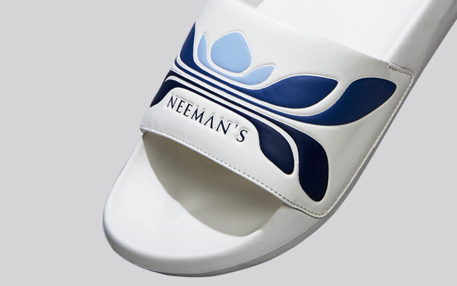 Breather Slides (Men Exclusive) : White-Blue - Image 7