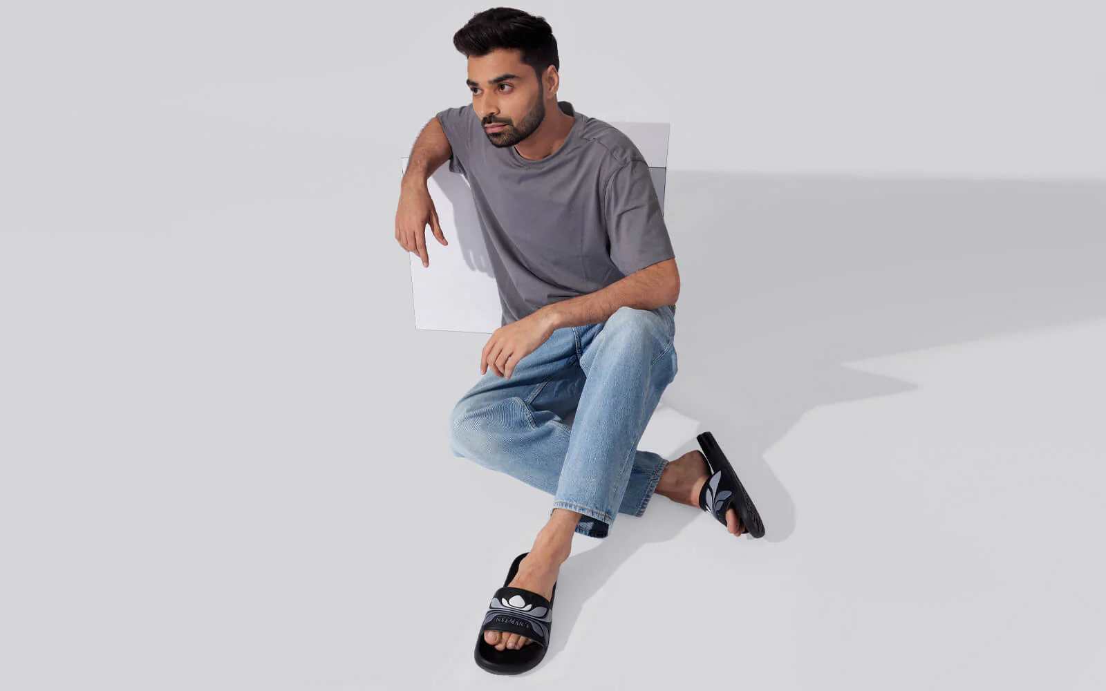 Breather Slides (Men Exclusive) : Black-Grey - Image 10