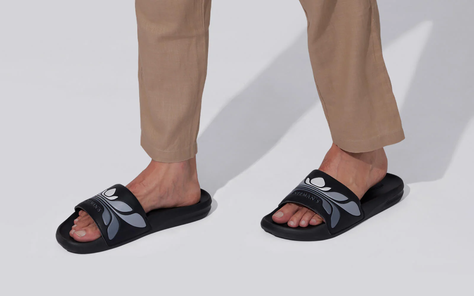 Breather Slides (Men Exclusive) : Black-Grey - Image 9