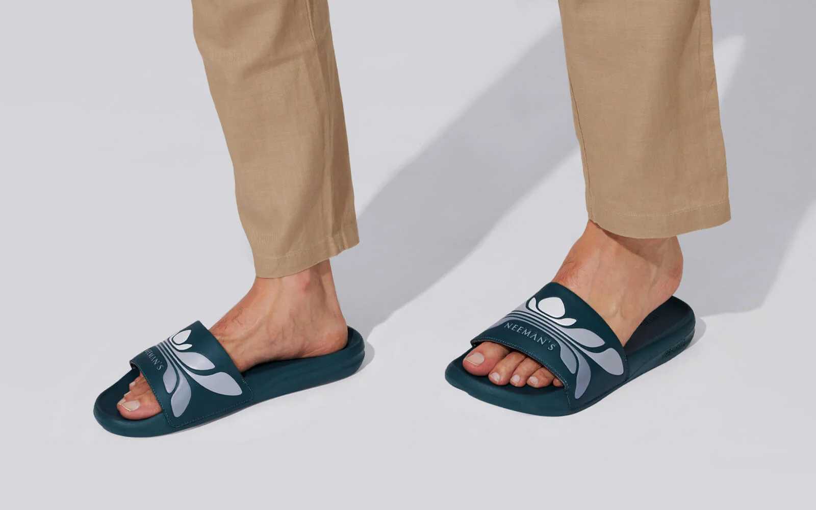 Breather Slides (Men Exclusive) : Teal-Grey - Image 9