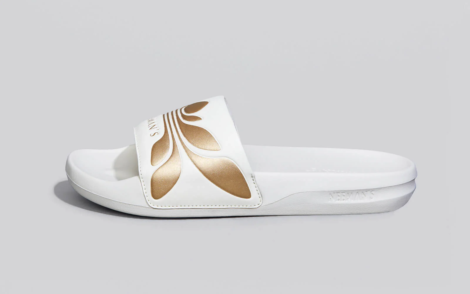 Breather Slides (Women Exclusive) : White-Gold - Image 2