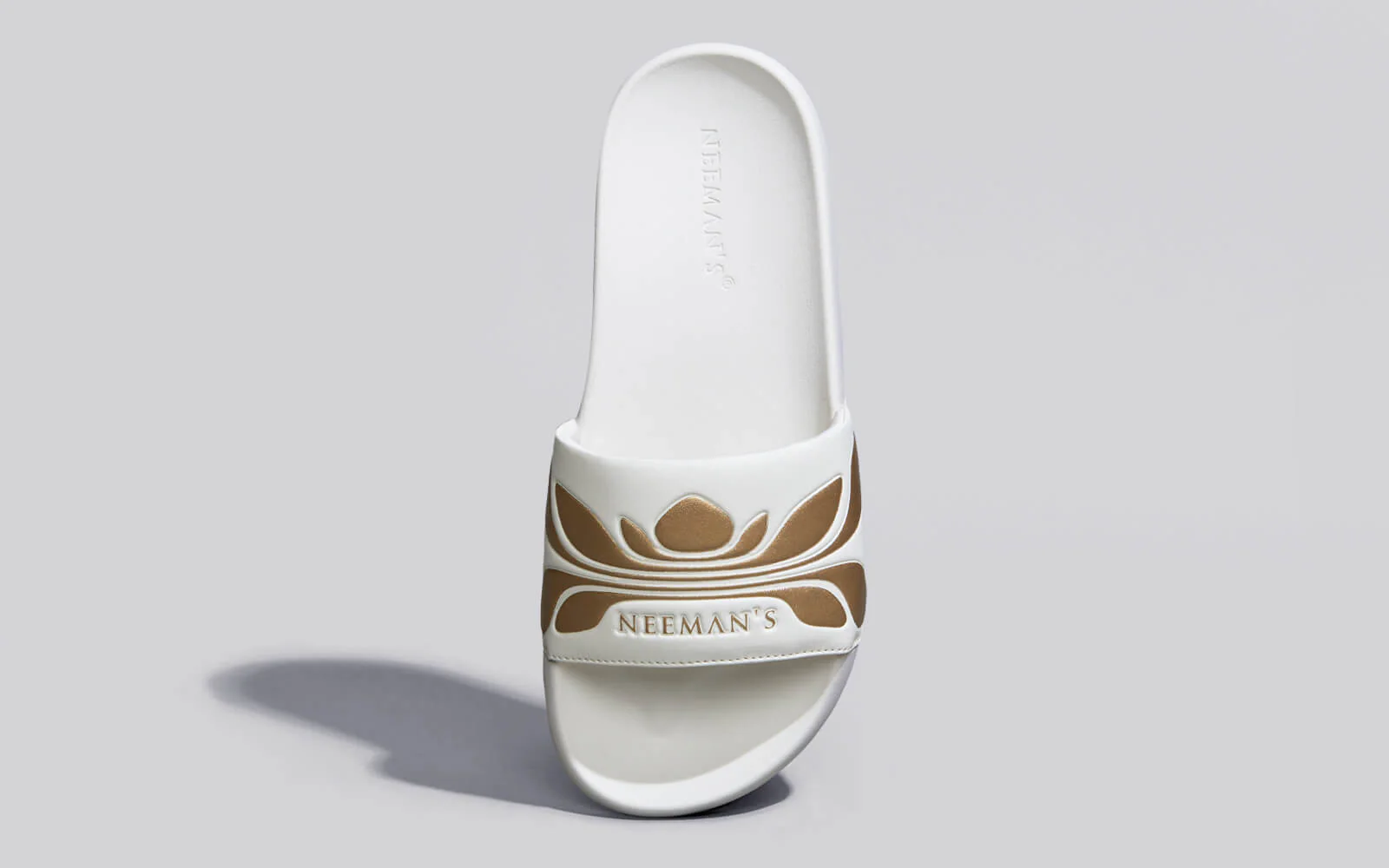 Breather Slides (Women Exclusive) : White-Gold - Image 3