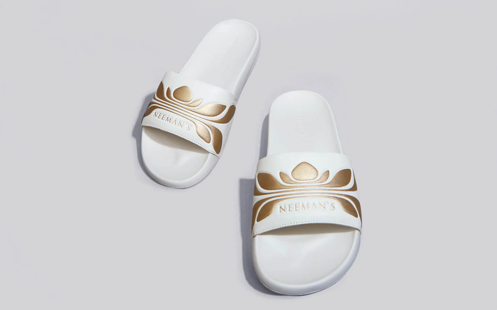Breather Slides (Women Exclusive) : White-Gold - Image 6