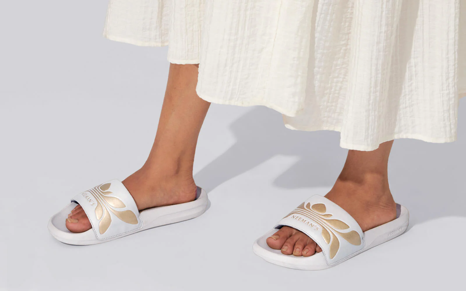 Breather Slides (Women Exclusive) : Grey-Gold - Image 9