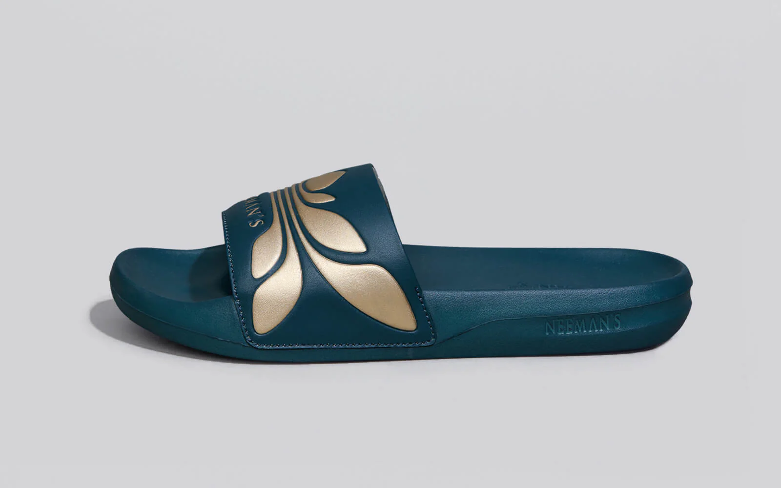 Breather Slides (Women Exclusive) : Teal-Gold - Image 2