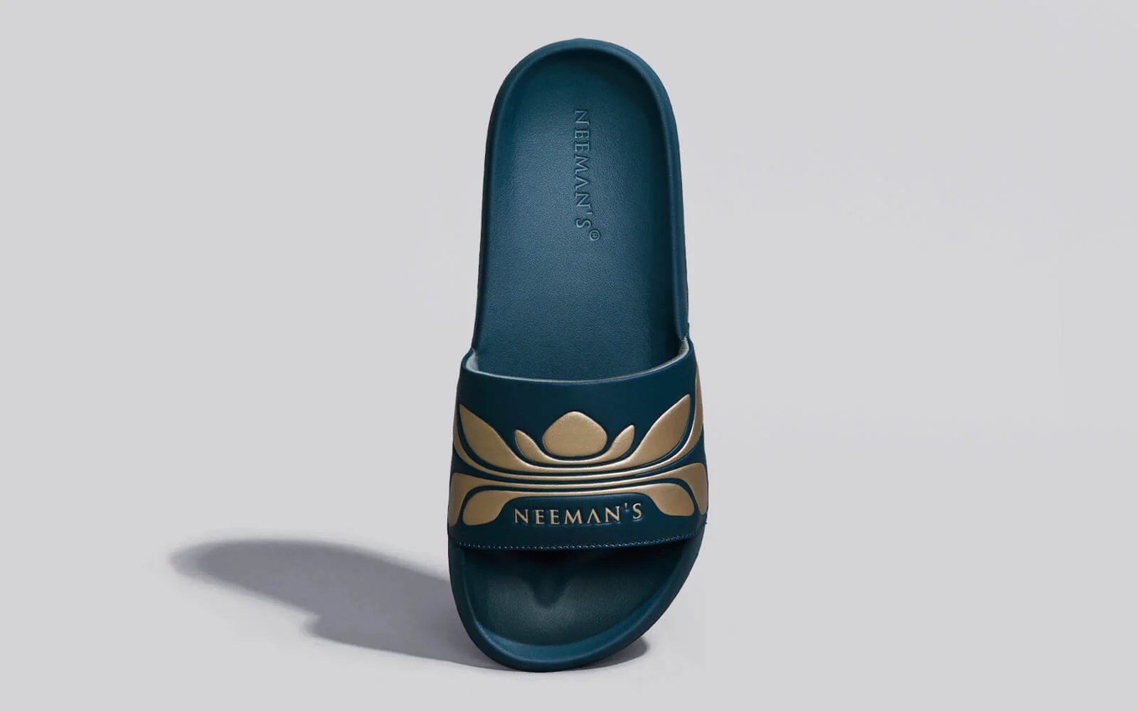 Breather Slides (Women Exclusive) : Teal-Gold - Image 4