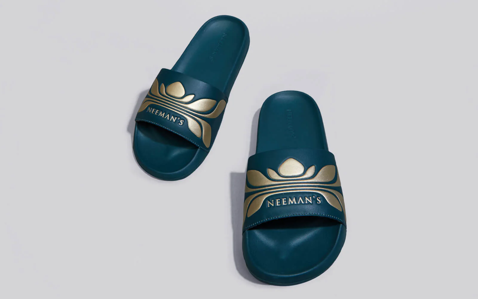 Breather Slides (Women Exclusive) : Teal-Gold - Image 6