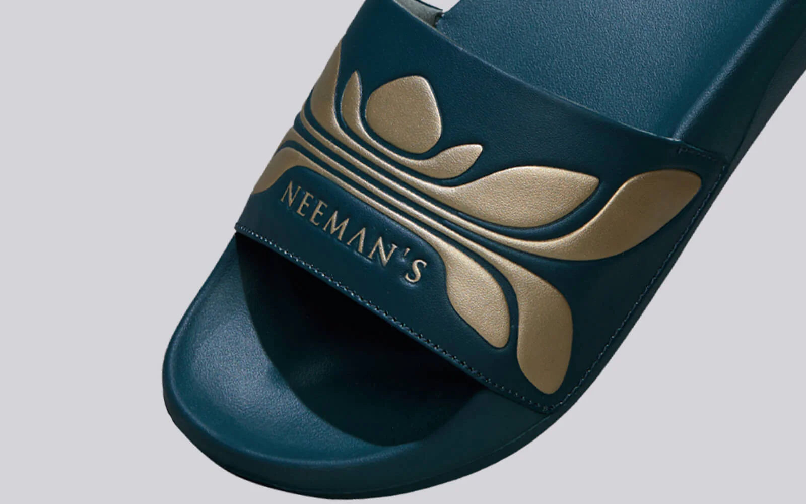 Breather Slides (Women Exclusive) : Teal-Gold - Image 7