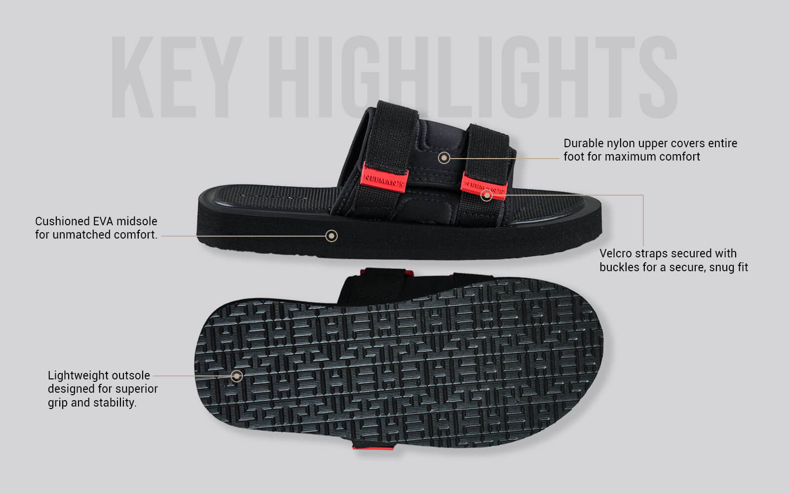 Breezy Fluff Sandals : Black - Image 4