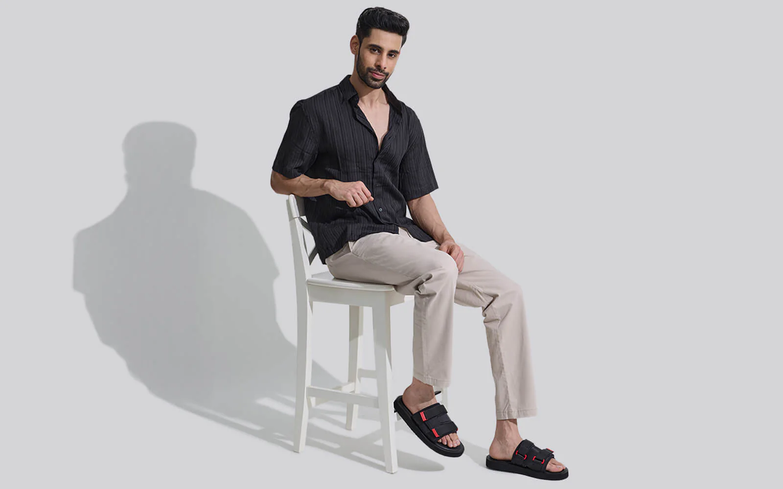 Breezy Fluff Sandals : Black - Image 9