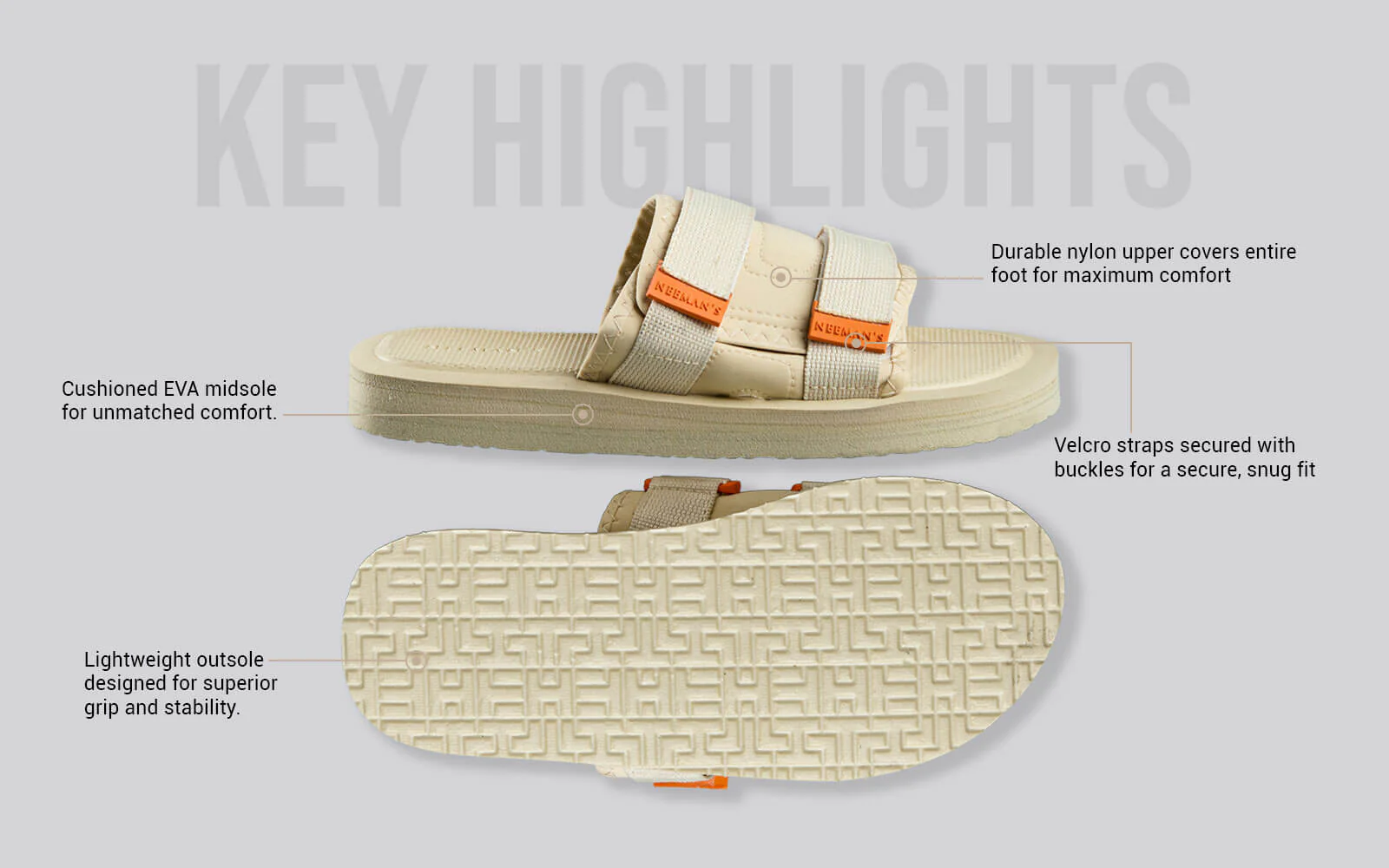 Breezy Fluff Sandals : Beige - Image 4