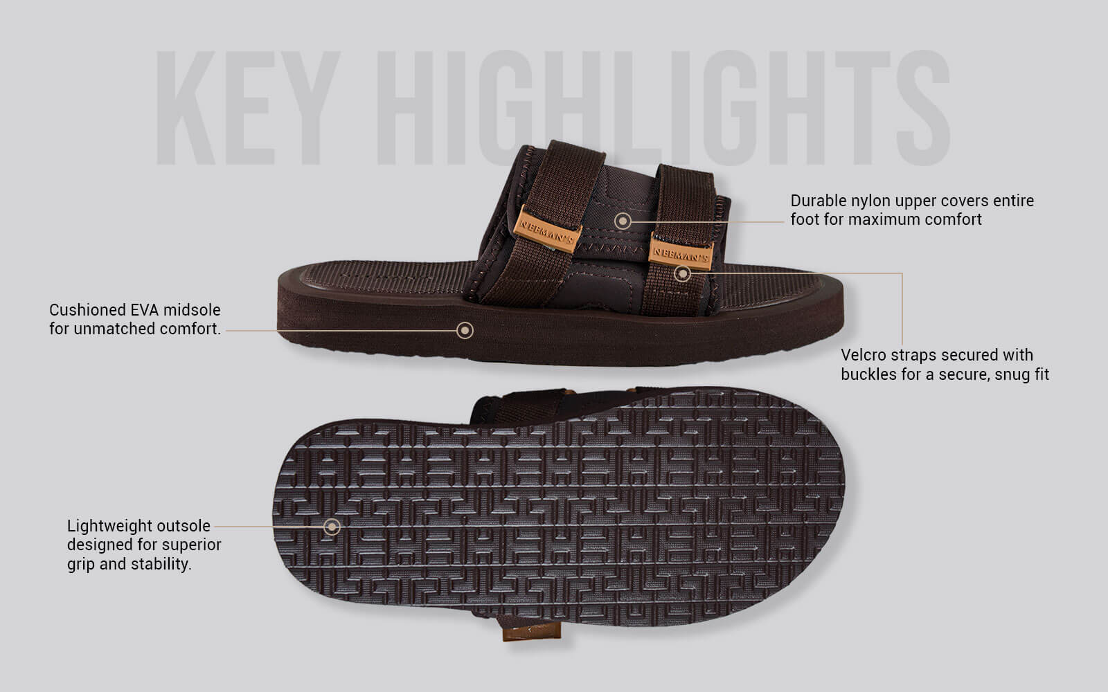 Breezy Fluff Sandals : Brown - Image 4