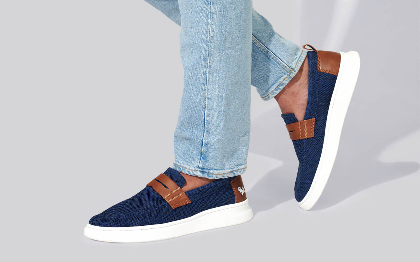 Brunch Loafers : Navy/Tan - Image 10