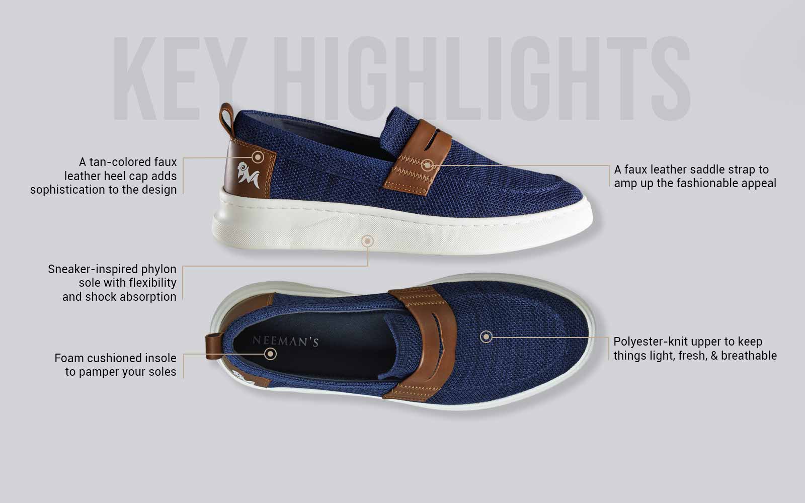Brunch Loafers : Navy/Tan - Image 4