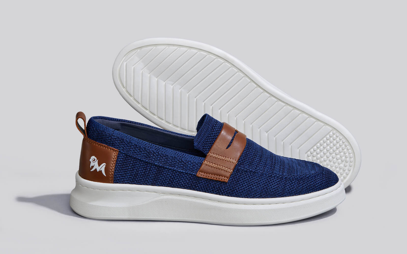 Brunch Loafers : Navy/Tan - Image 7