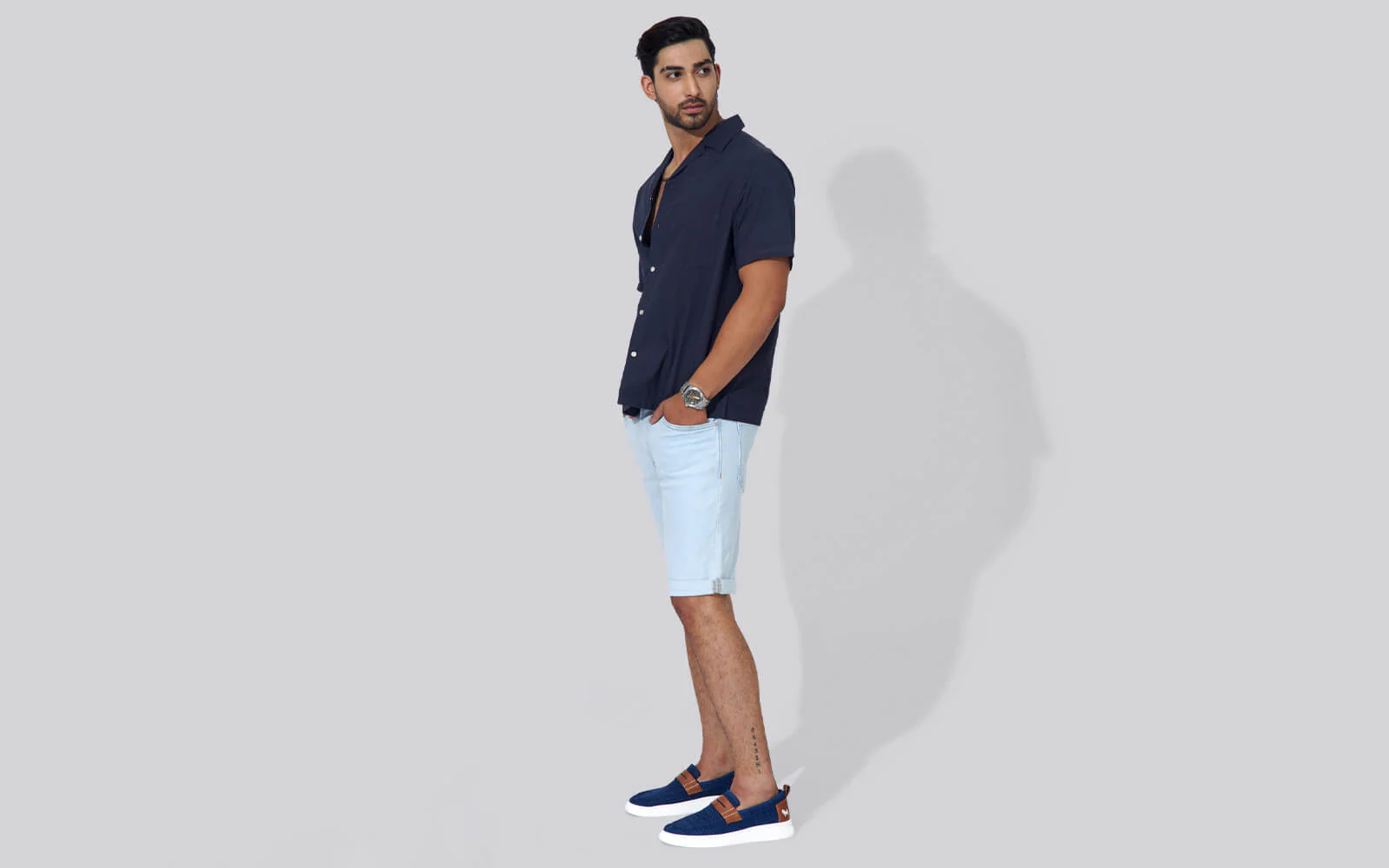 Brunch Loafers : Navy/Tan - Image 9