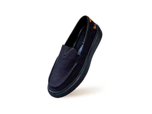 Canvas Coast Slip Ons : Black - Image 8