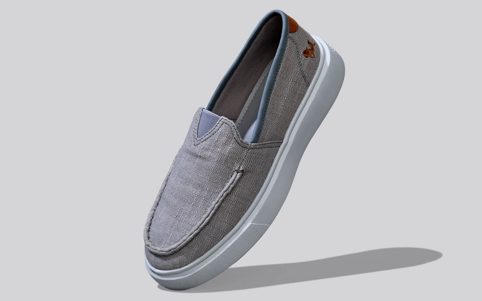 Canvas Coast Slip Ons : Grey - Image 3