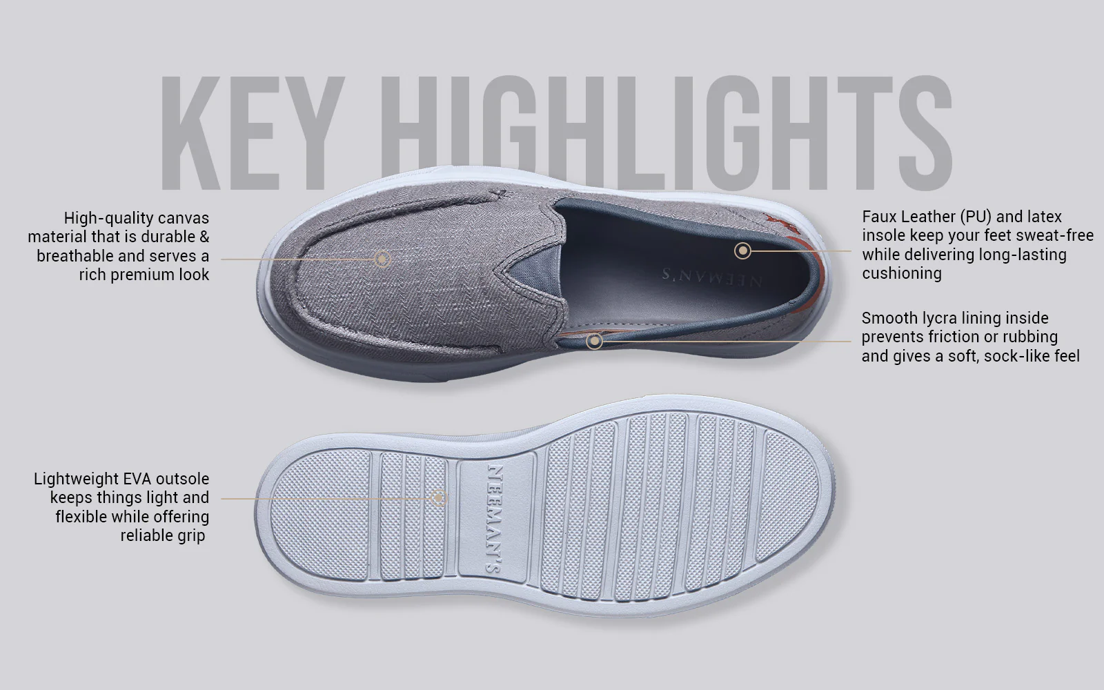 Canvas Coast Slip Ons : Grey - Image 4