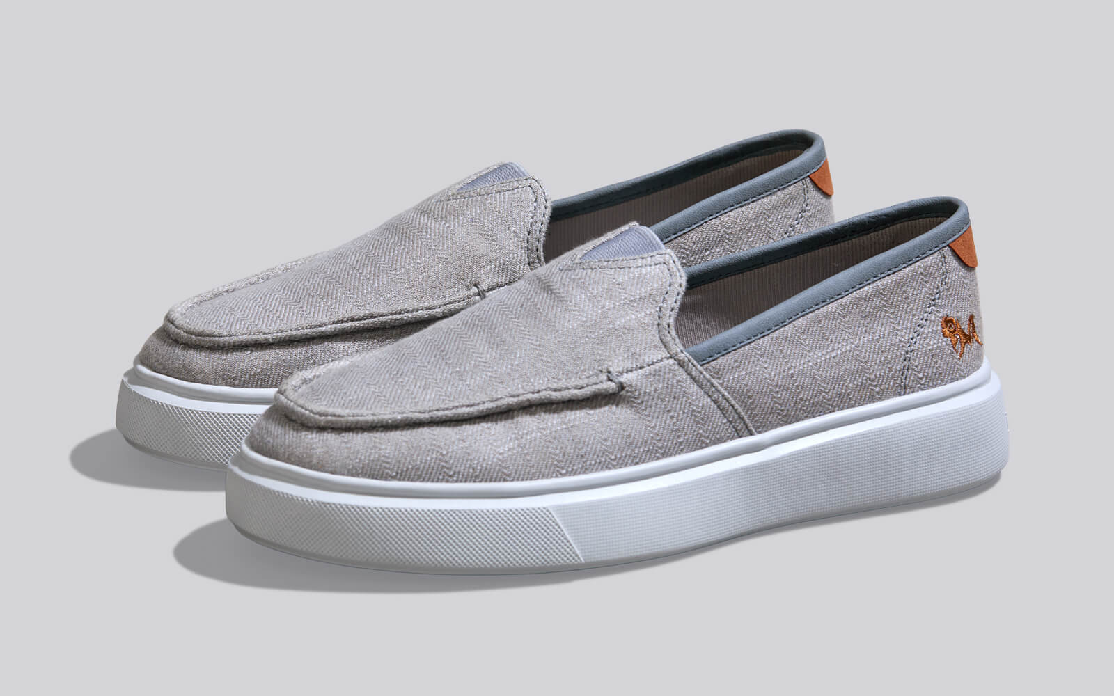 Canvas Coast Slip Ons : Grey - Image 7