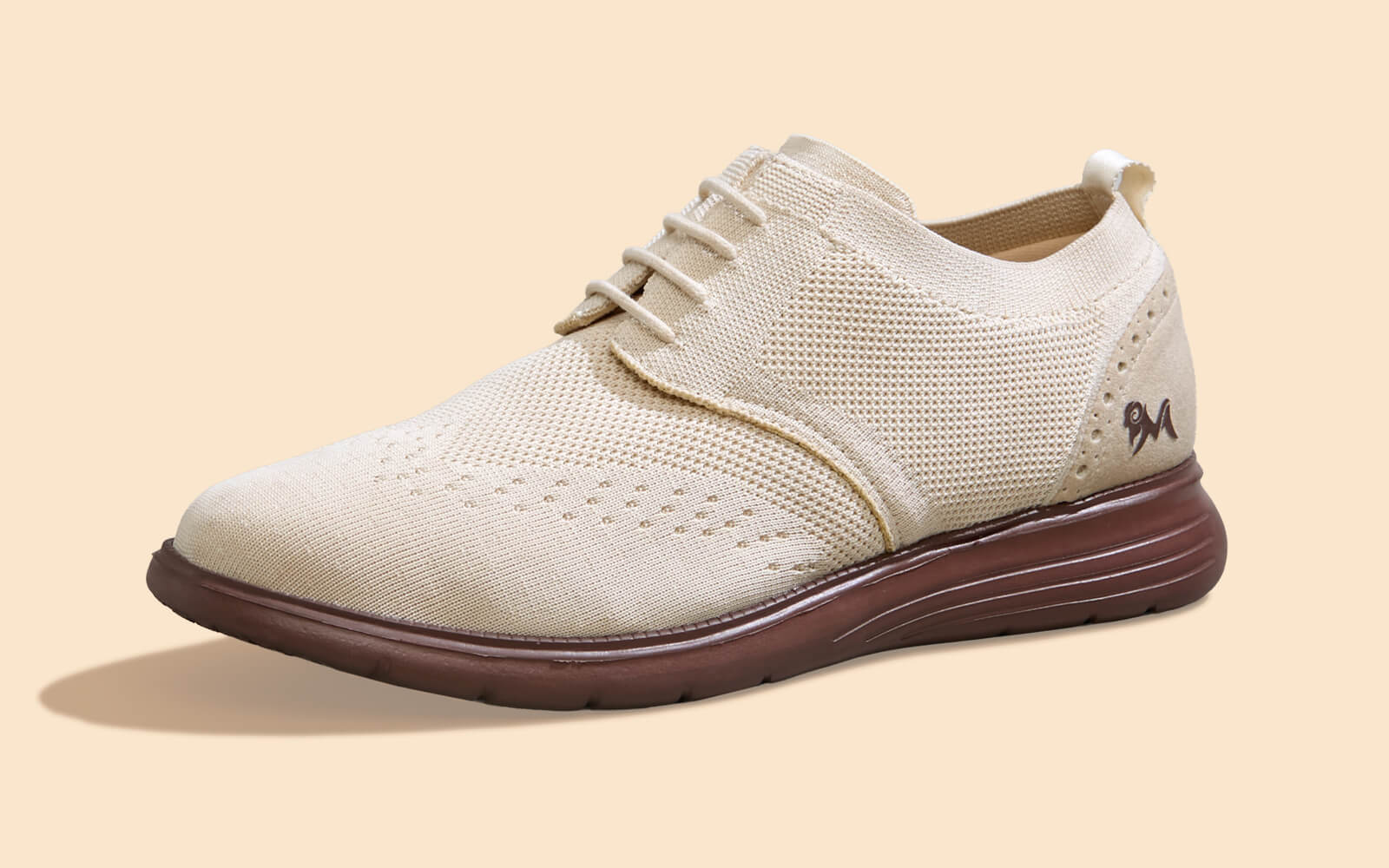Casual Derby Sneakers : Ivory Brown - Image 3