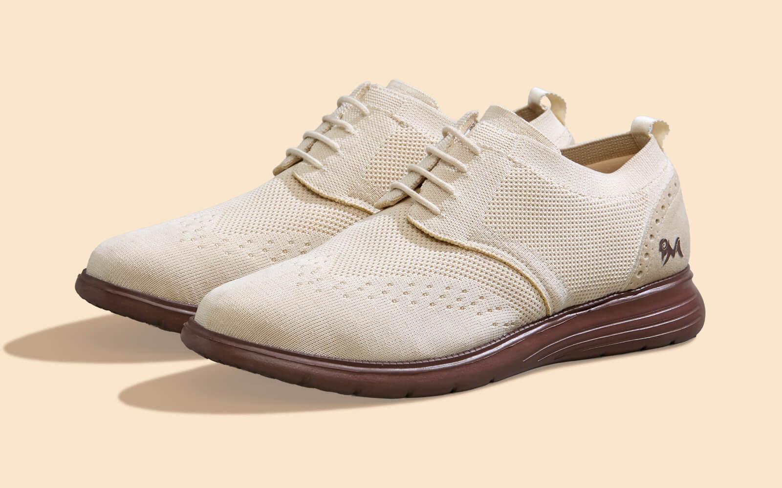 Casual Derby Sneakers : Ivory Brown - Image 6
